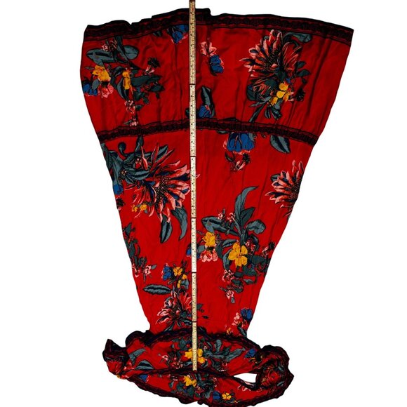 Flying Tomato Red Floral Off-Shoulder Maxi Dress Size L - Picture 4 of 8